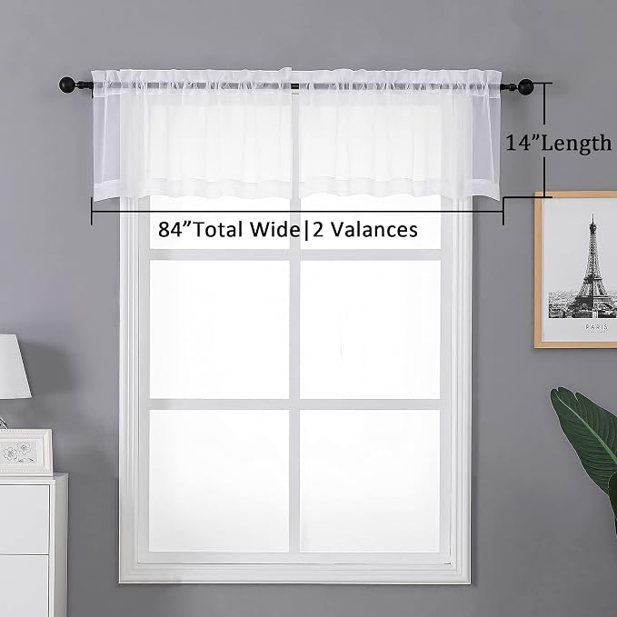 Chyhomenyc Sheer White Valances - Image 4
