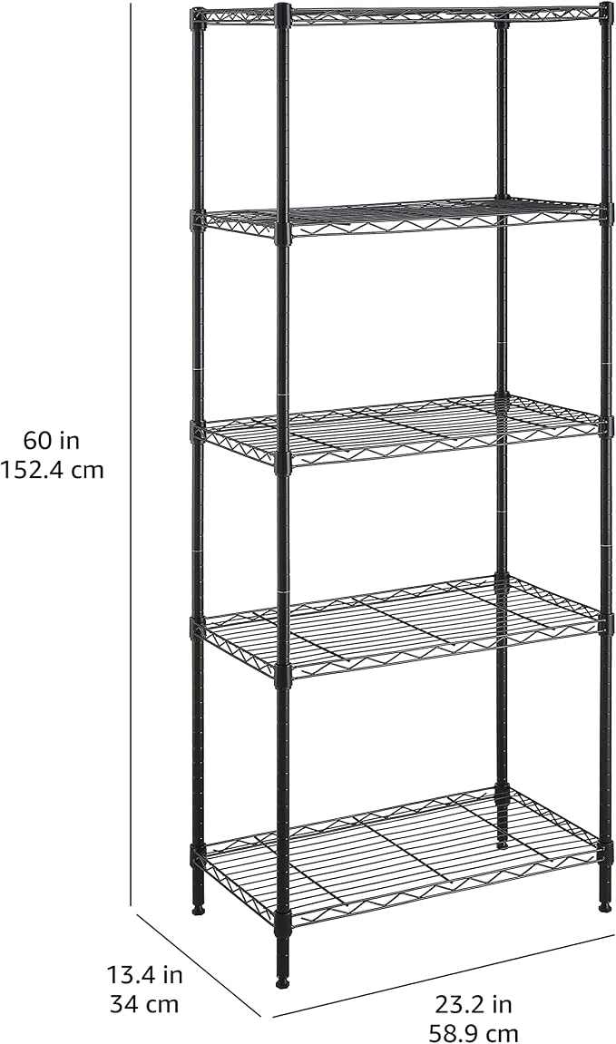 Amazon Basics 5-Shelf Multipurpose Adjustable Sturdy Steel Storage Shelving Unit - Image 8
