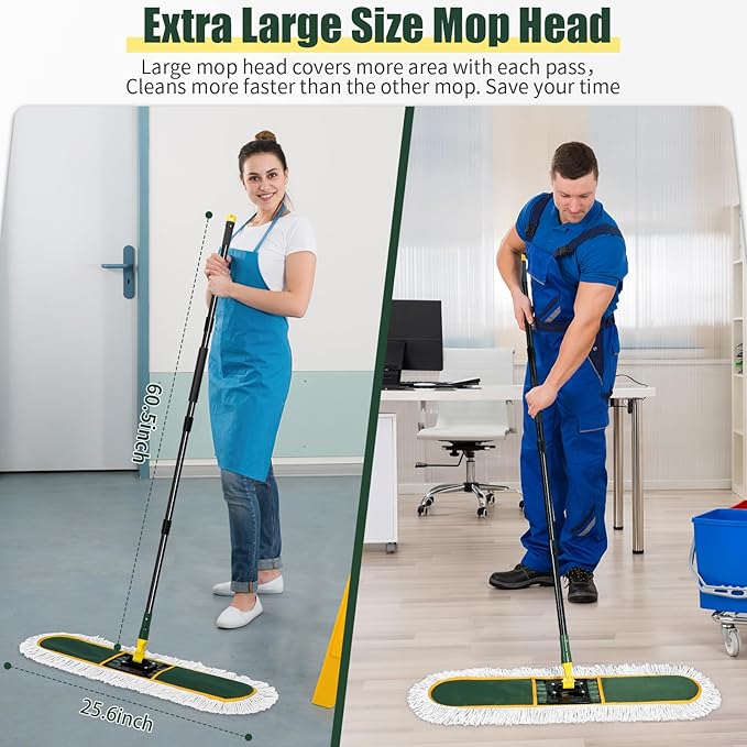 24" Commercial Dust Mop Replacement Padsfor Cleaning Office Garage Hardwood - Image 2