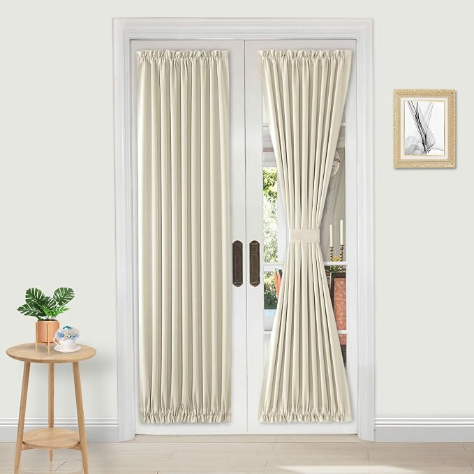 DWCN French Door Curtains – Rod Pocket Thermal Blackout Curtain by DWCN