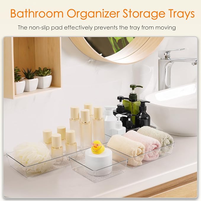 Criusia Drawer Organizer, 10 Pack Large Clear Plast Set, 3 Size Versatile - Image 6