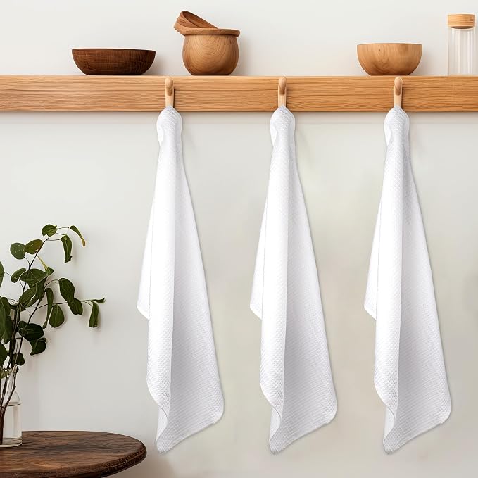 Kitchen Towels Set of 6 Soft Premium Cotton Highly Absorbent Dish Towels 18x28 - Image 4