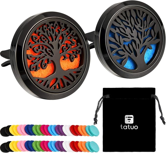 2 Pieces 316L Car Aromatherapy Oil Diffuser Air Freshener by Tatuo