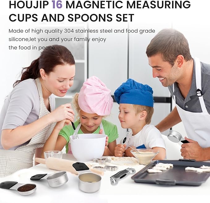 Magnetic Measuring Cups and Spoons Set-Heavy Duty 304 Stainless Steel，Double - Image 3