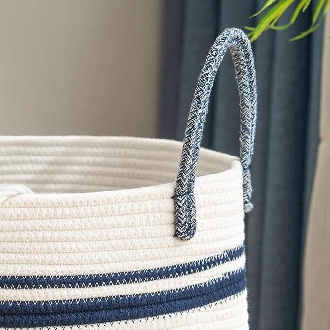 Woven Rope Laundry Hamper Basket by YOUDENOVA, 58L Tall Luandry Basket - Image 9