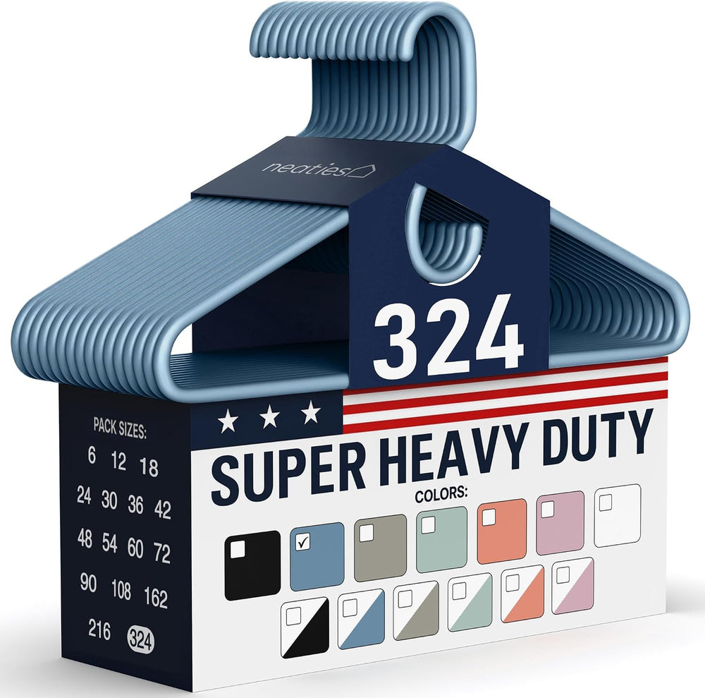 Super Heavy Duty Clothes Hangers 100+ Pack (324 Count) – Made in the USA - 10...