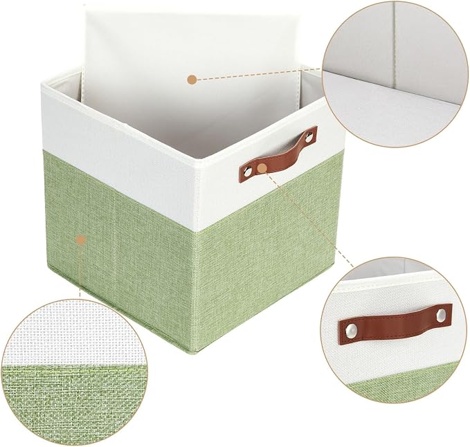 HNZIGE Fabric Storage Cubes for Shelves Set of 4, Storage Cubes Baskets 12 x12 - Image 5
