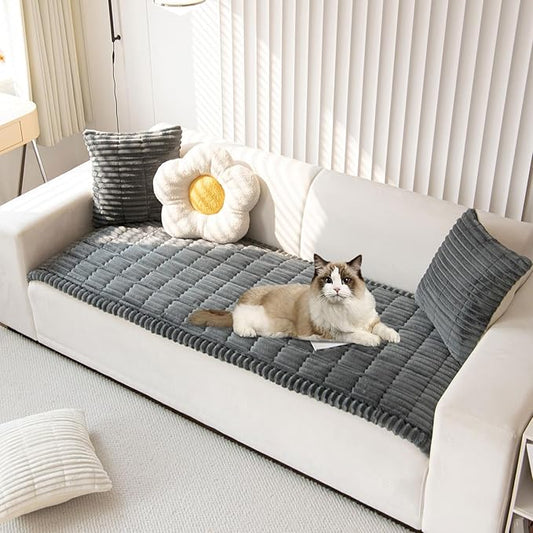 OTOB Couch Cover for Dogs Washable, Non Slip Plush Sofa Covers for 3 Cushion by OTOB