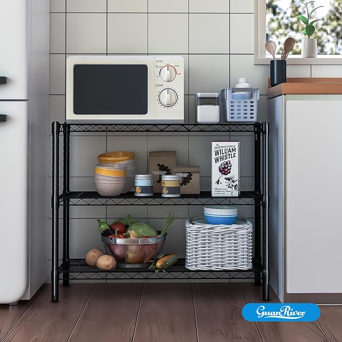 3-Shelf Adjustable Metal Shelf Wire Shelving Unit Storage Rack Display Shelf - Image 2