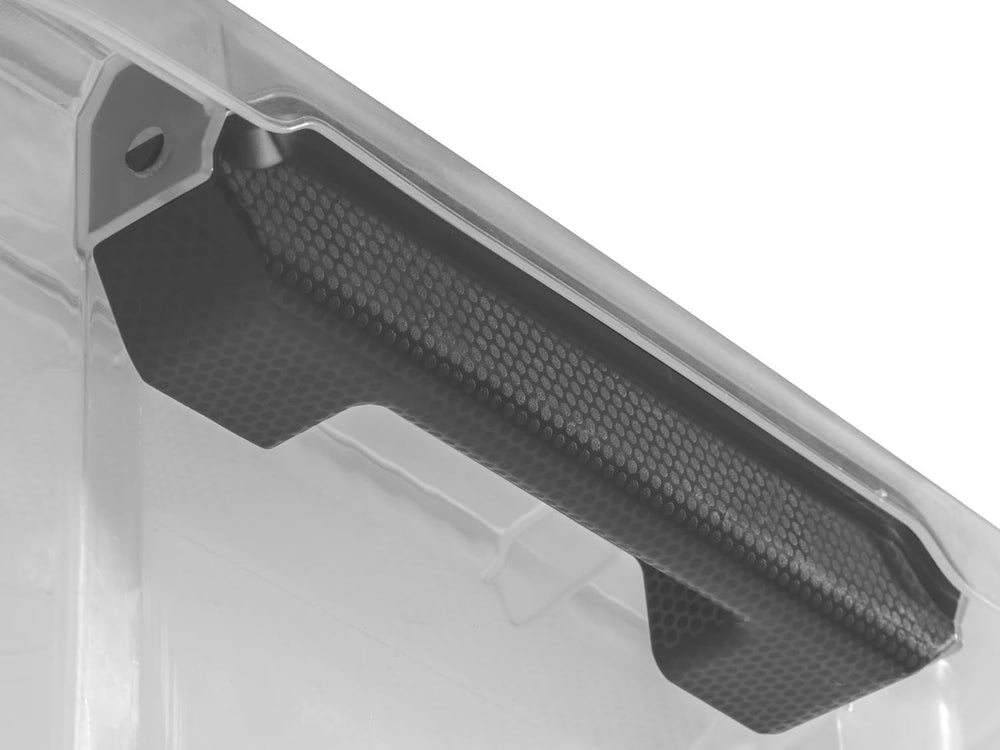 6-Pack Under Bed Bins, Hinged Lids, 20qt Clear Plastic Stackable