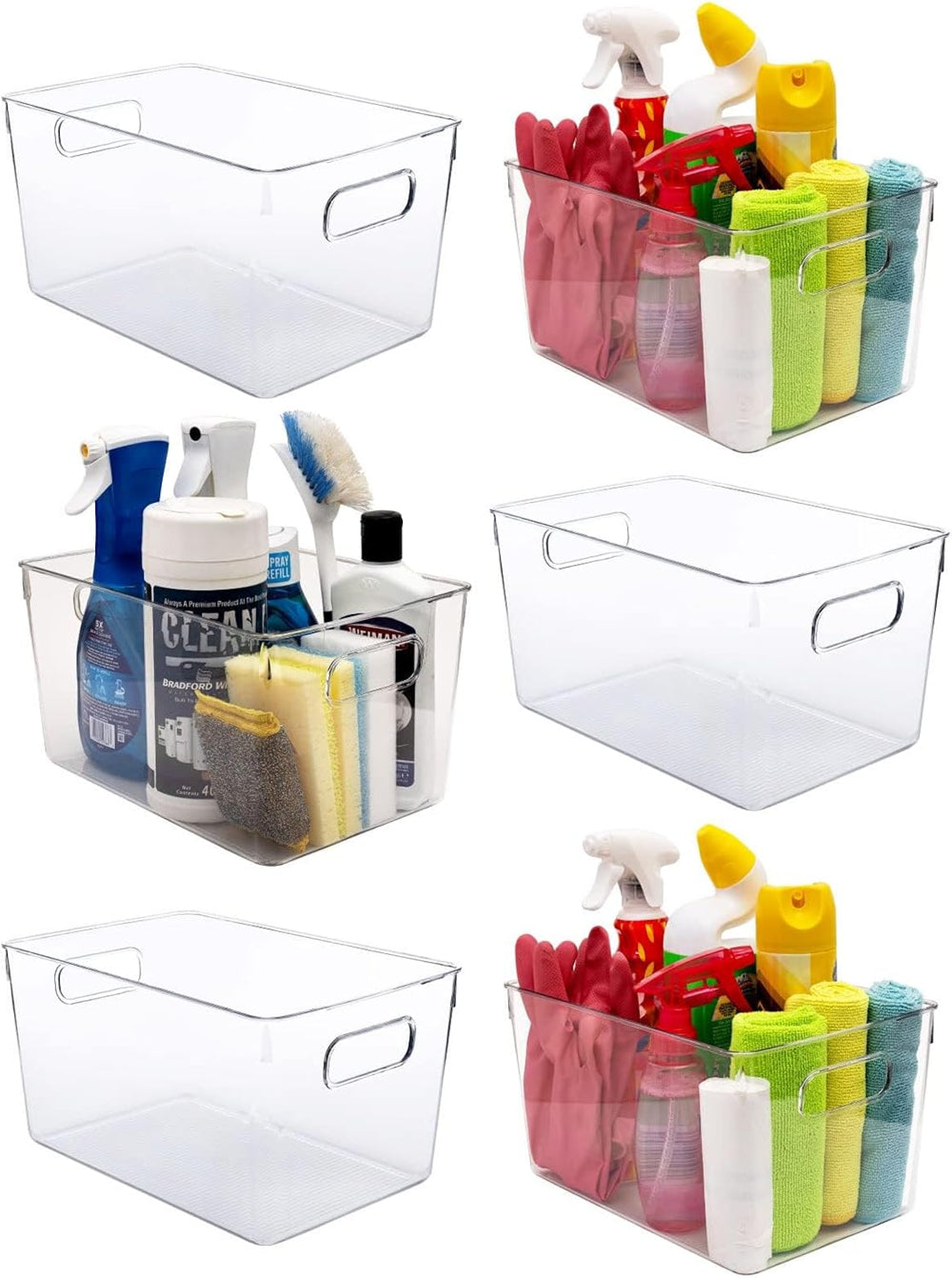 Clear Plastic Storage Bins, Laundry Room, Freezer Organizer Plastic Storage