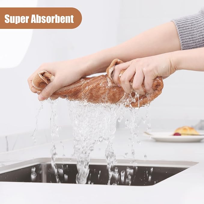 Homaxy Microfiber Kitchen Towels and Dishcloths Set, 12 Pack Soft and Absorbent - Image 3