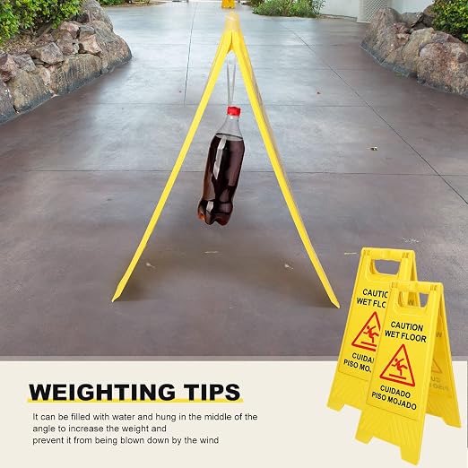 Macarrie 12 Pack Caution Wet Floor Sign Wet Floor Double Sided Cuidado Piso - Image 7