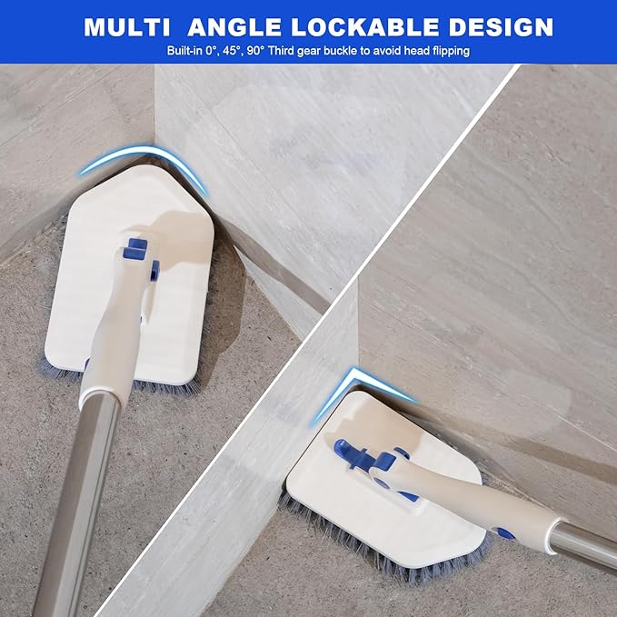 Tile Tub Scrubber Brush with 52-inch Adjustable Long Handle 3-in-1 Rotatable - Image 6