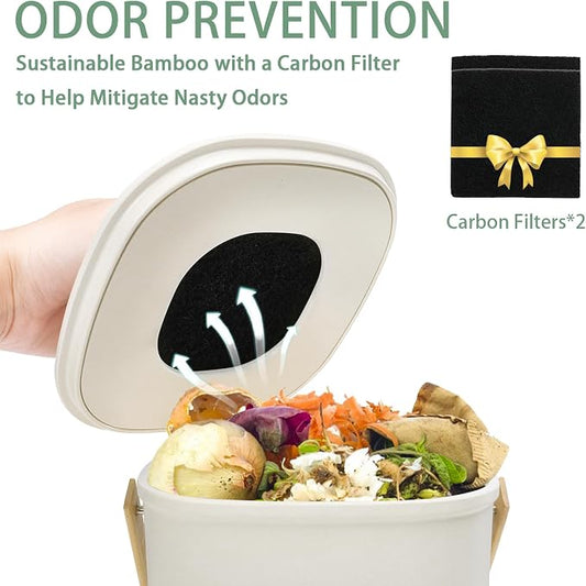 Vipush Bamboo Fiber Compost Bin - Image 2