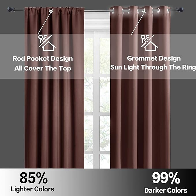 RYB HOME Small Curtains Blackout - Image 5