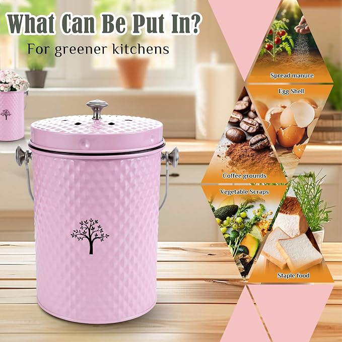 AOSION Countertop Compost Bin Kitchen，Odorless Indoor Compost Bin - Image 4