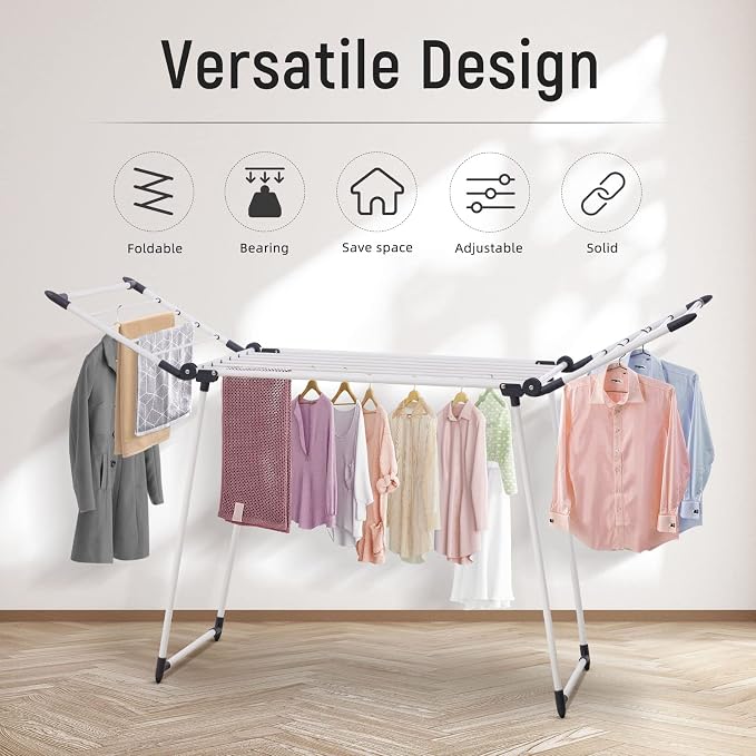 Clothes Drying Rack, Gullwing Laundry Rack, Collapsible, Space-Saving Laundry - Image 5