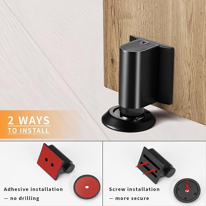 Bak Bo Magnetic Door Stoppers 2 Pack Bottom of Door Holder Keep Door Open No - Image 4