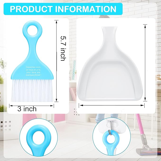 CHENGU 3 Pcs Mini Dustpan Set Brush - Image 2