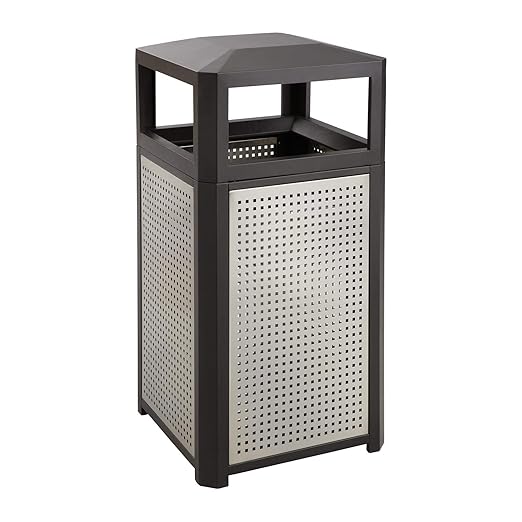 Safco Evos Steel Trash Can, 38 Gallons, Indoor and Outdoor Use, Commercial by SafcoProducts