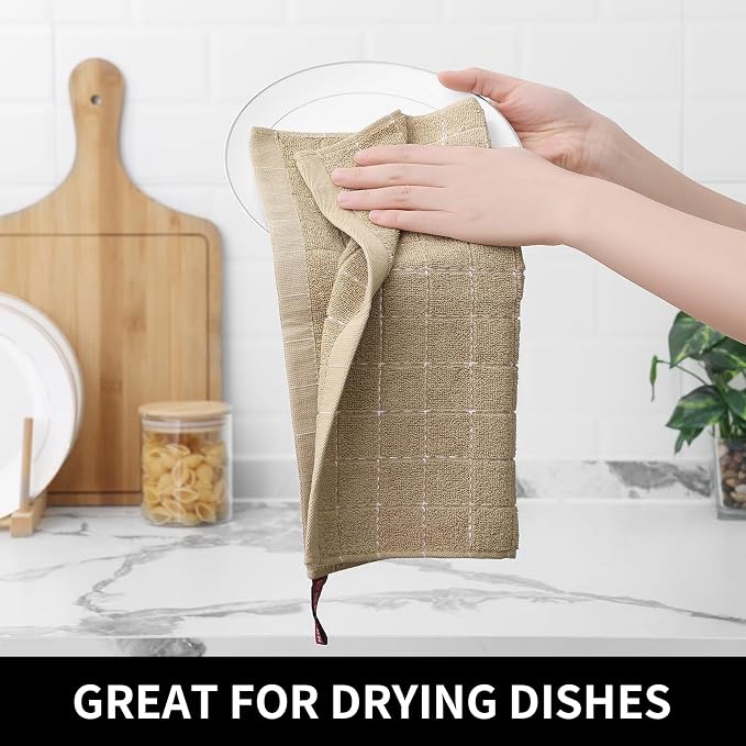 Homaxy 100% Cotton Terry Kitchen Dish Cloths, Ultra Soft and Absorbent Dish - Image 4