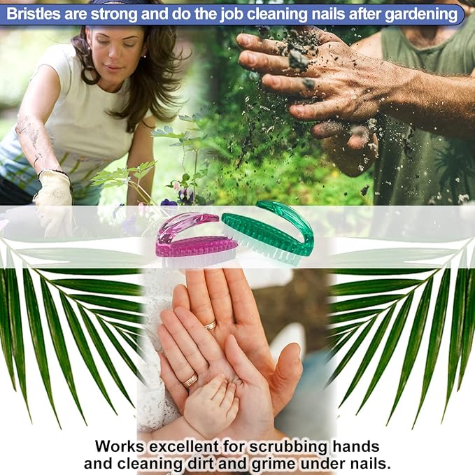 Handle Grip Nail Brush for Cleaning Fingernails Hands & Under Nails, Stiff - Image 5