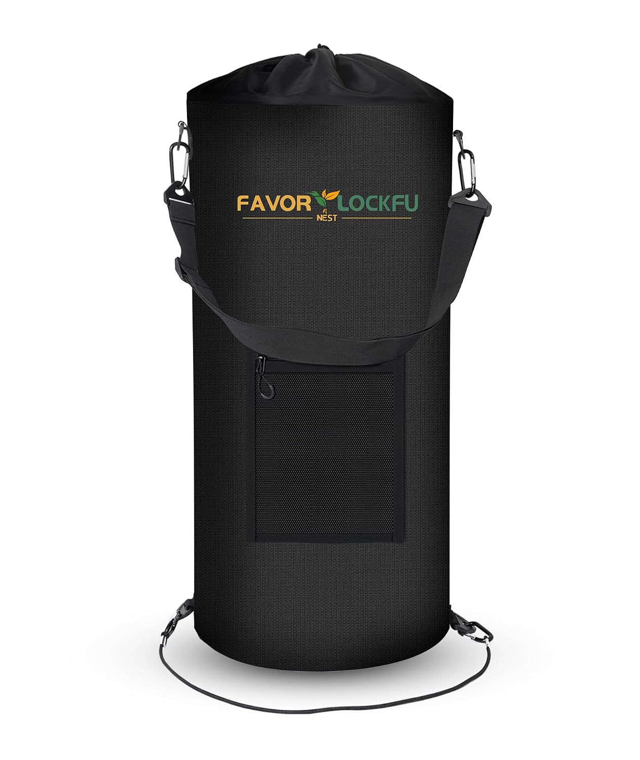 Boat Trash Can, Reusable Waterproof & Wind Resistant Hanging Garbage Container Bag for Boat, Marine, Fishing, RV & Camping Accessories (Black)