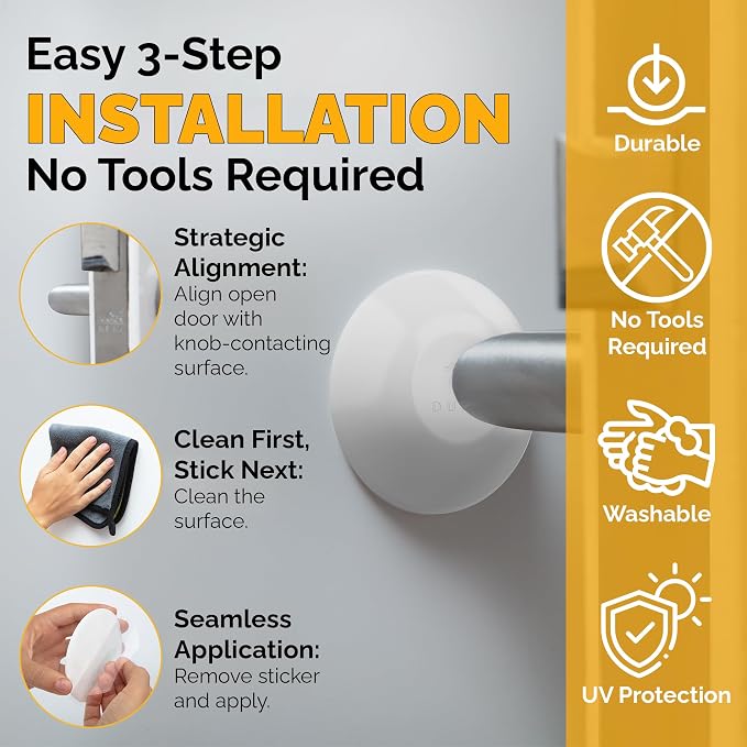Ducki Door Stop Wall Protector | Self Adhesive Door Knob Wall Protectors from - Image 3