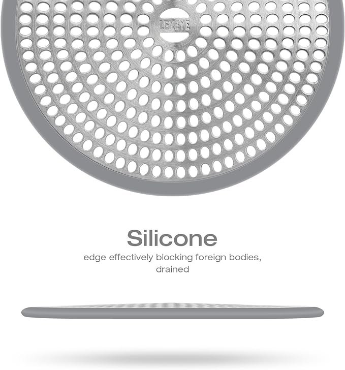 LEKEYE Shower Drain Hair Catcher/Strainer/Stainless Steel and Silicone - Image 4