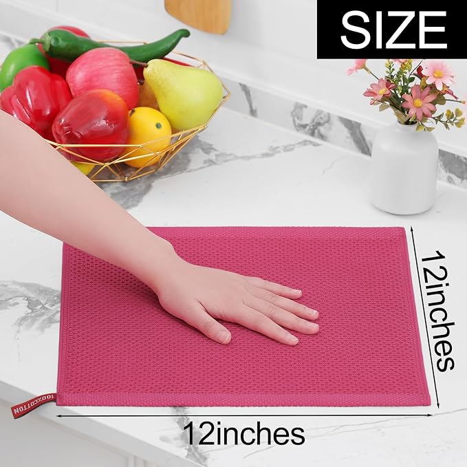 Homaxy 100% Cotton Waffle Weave Kitchen Dish Cloths, Ultra Soft Absorbent Quick - Image 5