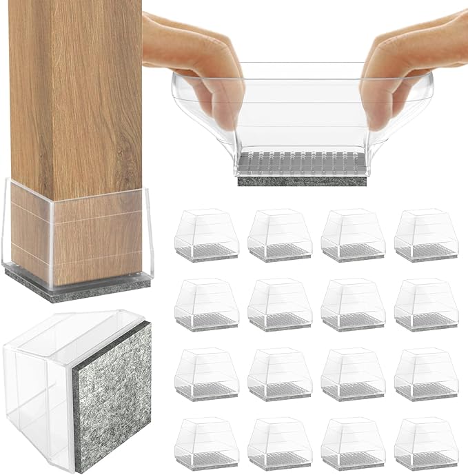 Square Chair Leg Protectors for Hardwood Floors by ComeHomeWithMe