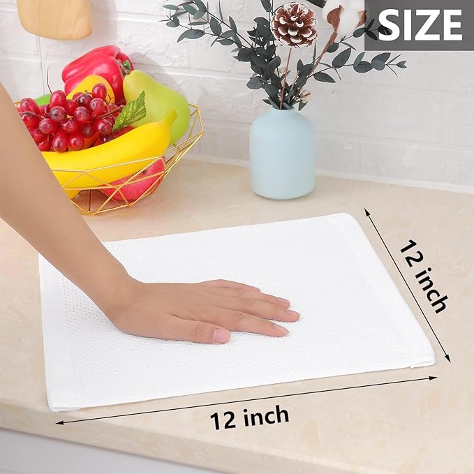 Homaxy 100% Cotton Waffle Weave Kitchen Dish Cloths, Ultra Soft Absorbent Quick - Image 5