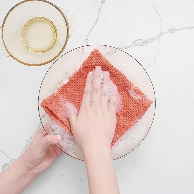 Homaxy 100% Cotton Waffle Weave Kitchen Dish Cloths, Ultra Soft Absorbent Quick - Image 4