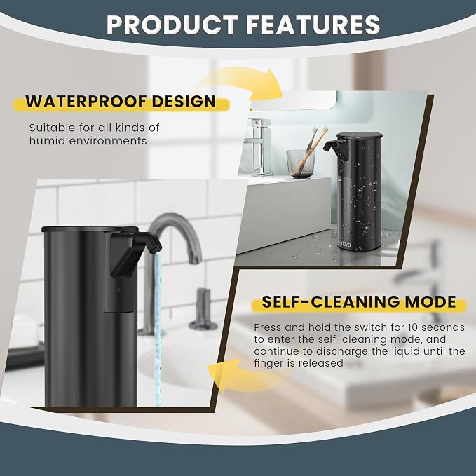 Automatic Soap Dispenser Touchless 11.8oz/350ml Four-Level Adjustable Dispenser - Image 6
