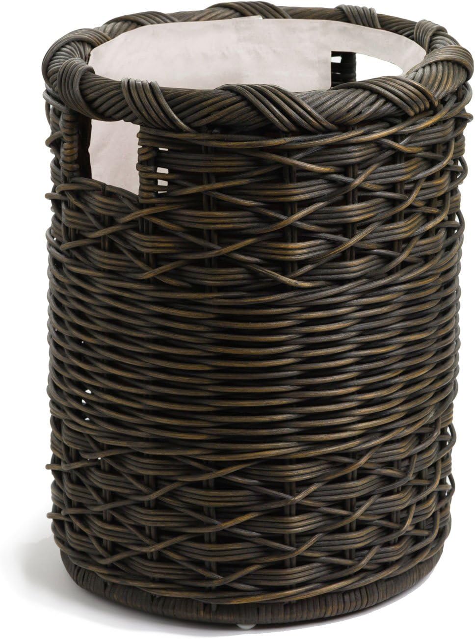 The Basket Lady Small Round Wicker Hamper, Walnut Brown