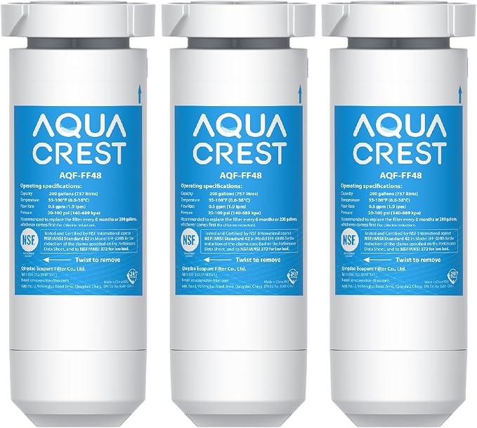AQUA CREST XWF Replacement for GE® XWF, NSF Certified Refrigerator Water Filter by AQUACREST