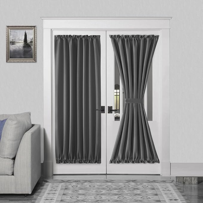 DWCN French Door Curtains – Rod Pocket Thermal Blackout Curtain by DWCN