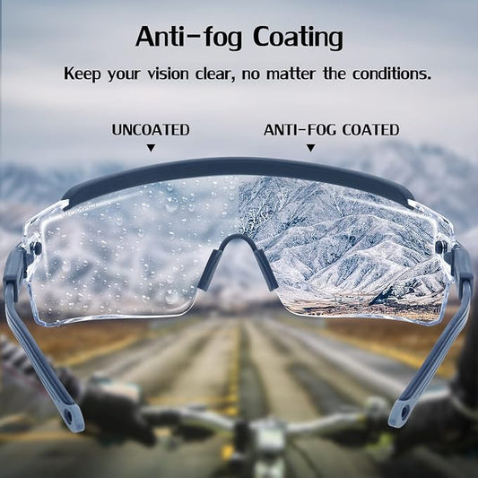 UKNOW Safety Goggles Over Glasses, Safety Glasses Anti Fog Wraparound Eye - Image 2