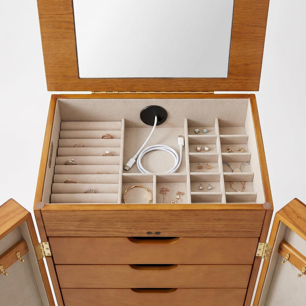Hives & Honey Chelsea Standing Jewelry Armoire Cabinet, Jewelry Storage O...