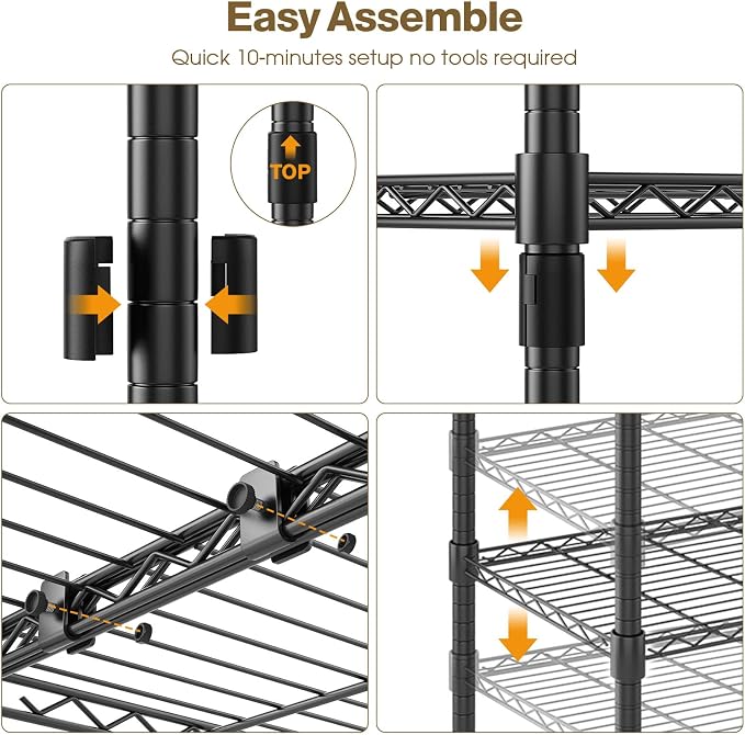 Himimi 4-Tier Adjustable Metal Shelving - Image 7