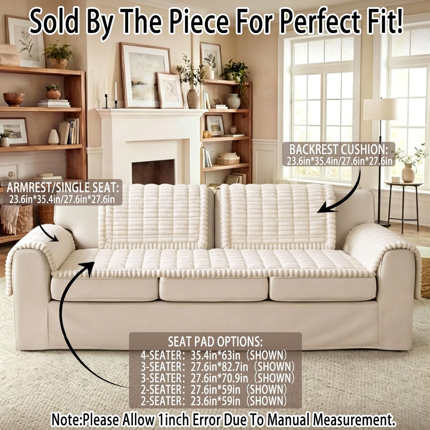 Couch Covers for Dogs，Sofa Covers Washable，Couch Cover for Sofa，Slip-Resistant and Durable Sofa Cover for 3 Cushion Couch，couches Protector from cat Claws(23.6in*47.2in, Light Coffee)