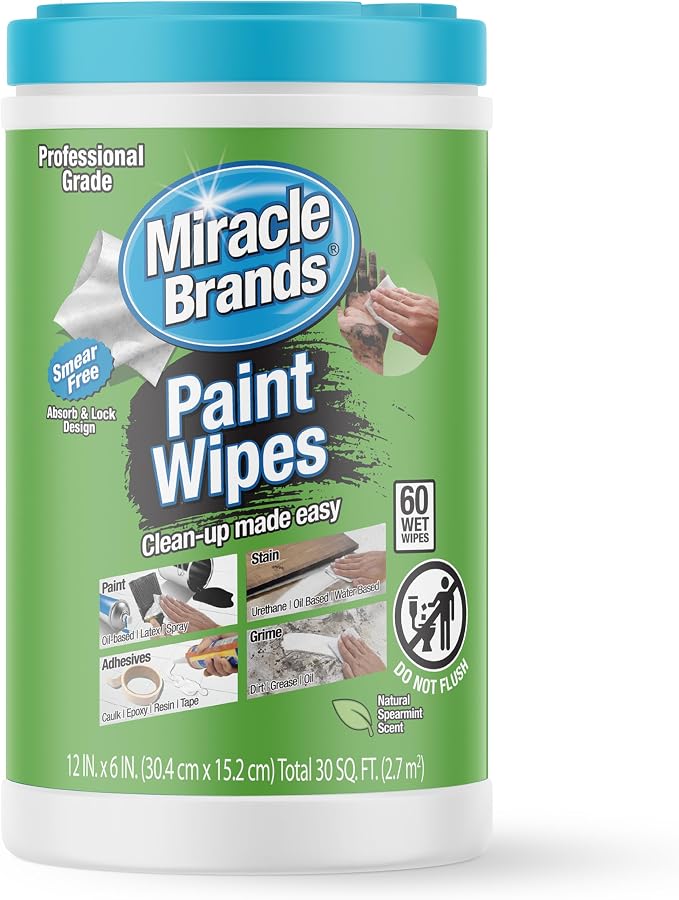 MiracleWipes for Paint Prep & Cleanup, Remove Tough Grime Build-Up, Wet Paint by MiracleWipes