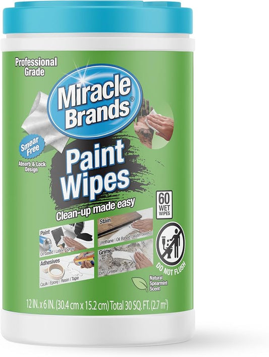 MiracleWipes for Paint Prep & Cleanup, Remove Tough Grime Build-Up, Wet Paint by MiracleWipes