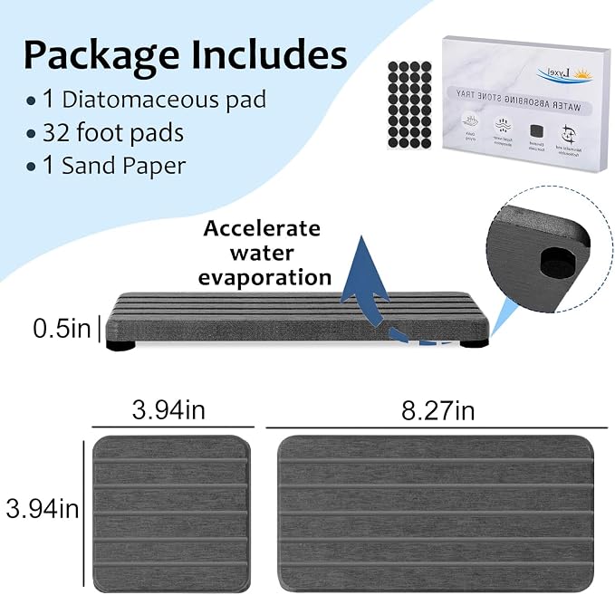 3PCS Stone Drying Tray, Stone Soap Tray, Water Absorbing Stones Trays - Image 4