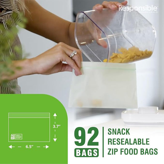 Responsible Products Certified Compostable SNACK Resealable Zip Bag, Extra - Image 2