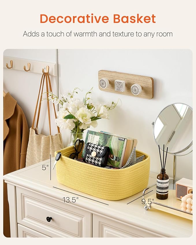 Small Woven Basket, 13.5 x 9.5 x 5 Inches, Storage Basket - Image 2