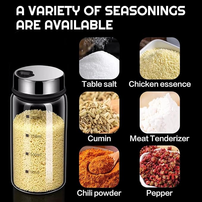 2 Piece 4-Neck Glass Seasoning Shakers - Image 3