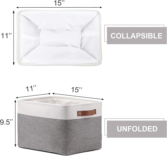 HNZIGE Fabric Storage Baskets for Shelves Large Collapsible Storage Baskets for - Image 5