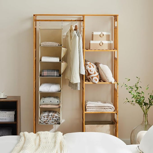 YOUDENOVA Hanging Closet Organizer, 6-Shelf Closet Hanging Storage Shelves - Image 2